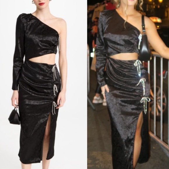 WAYF Set Up Cutout Midi Dress with Glitter Bows - Picture 1 of 8